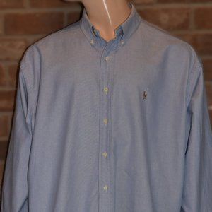 Ralph Lauren Blake Shirt Mens 2XL Blue Pony Preppy Oxford Button-Down Cotton